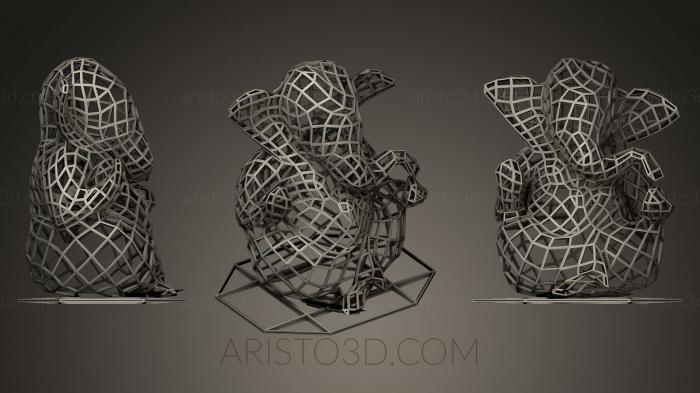 Polygonal figurines (STKP_0002) 3D model for CNC machine